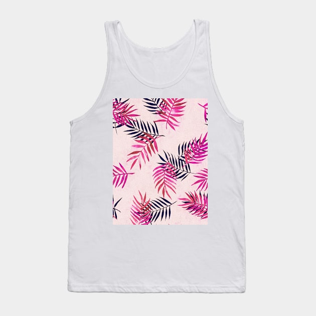 Pink Palm Pattern Tank Top by micklyn